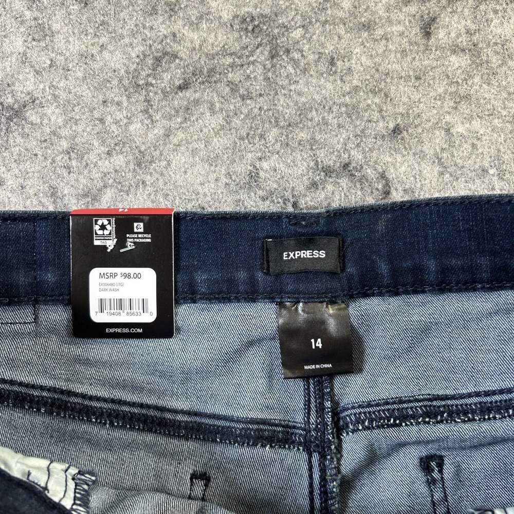 New Express Skinny Jeans Women's Size 14 Denim Dark Wash - Picture 8 of 12